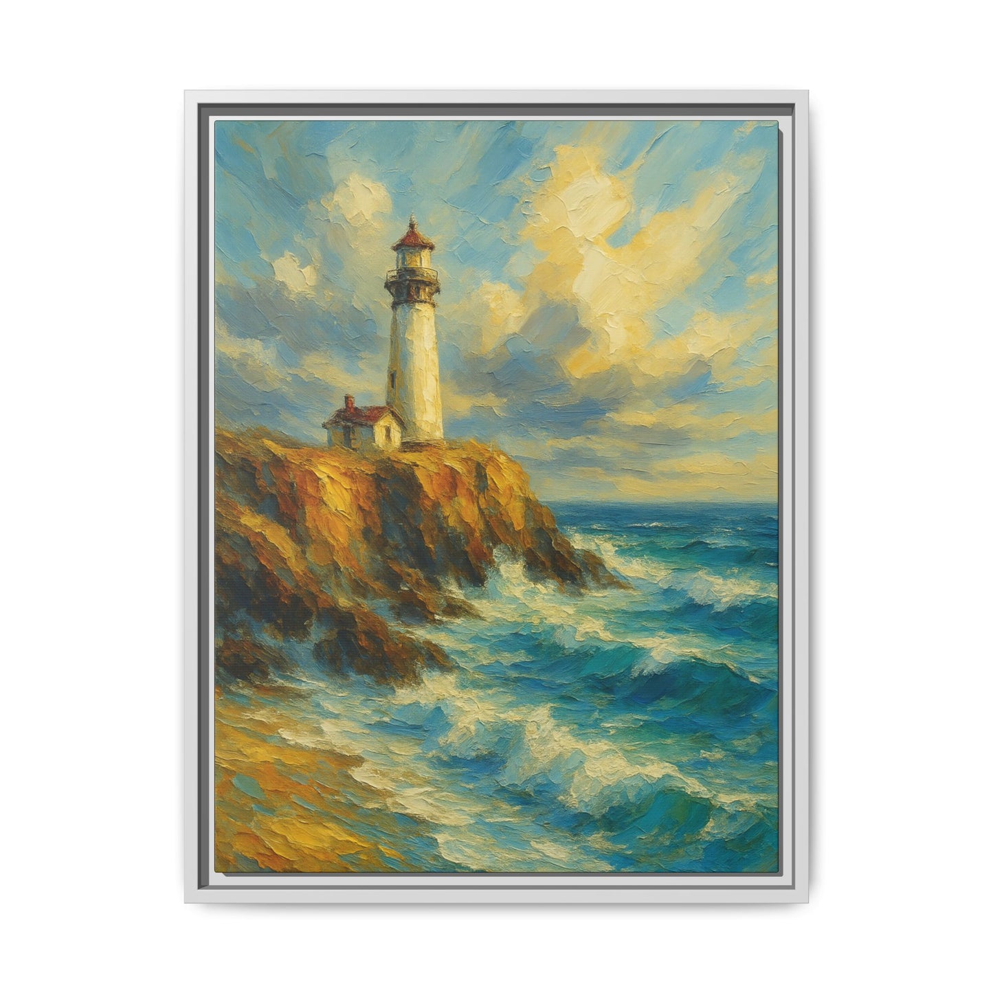 Lighthouse-Coastal Harmony Colldection-Framed Matte Canvas Print