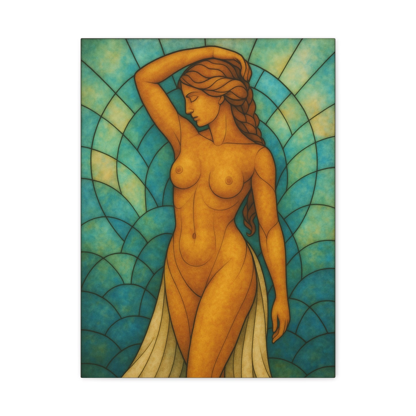 Etherial Stained Glass series -Stretched Canvas Art – Vibrant Figurative Design for Home Décor
