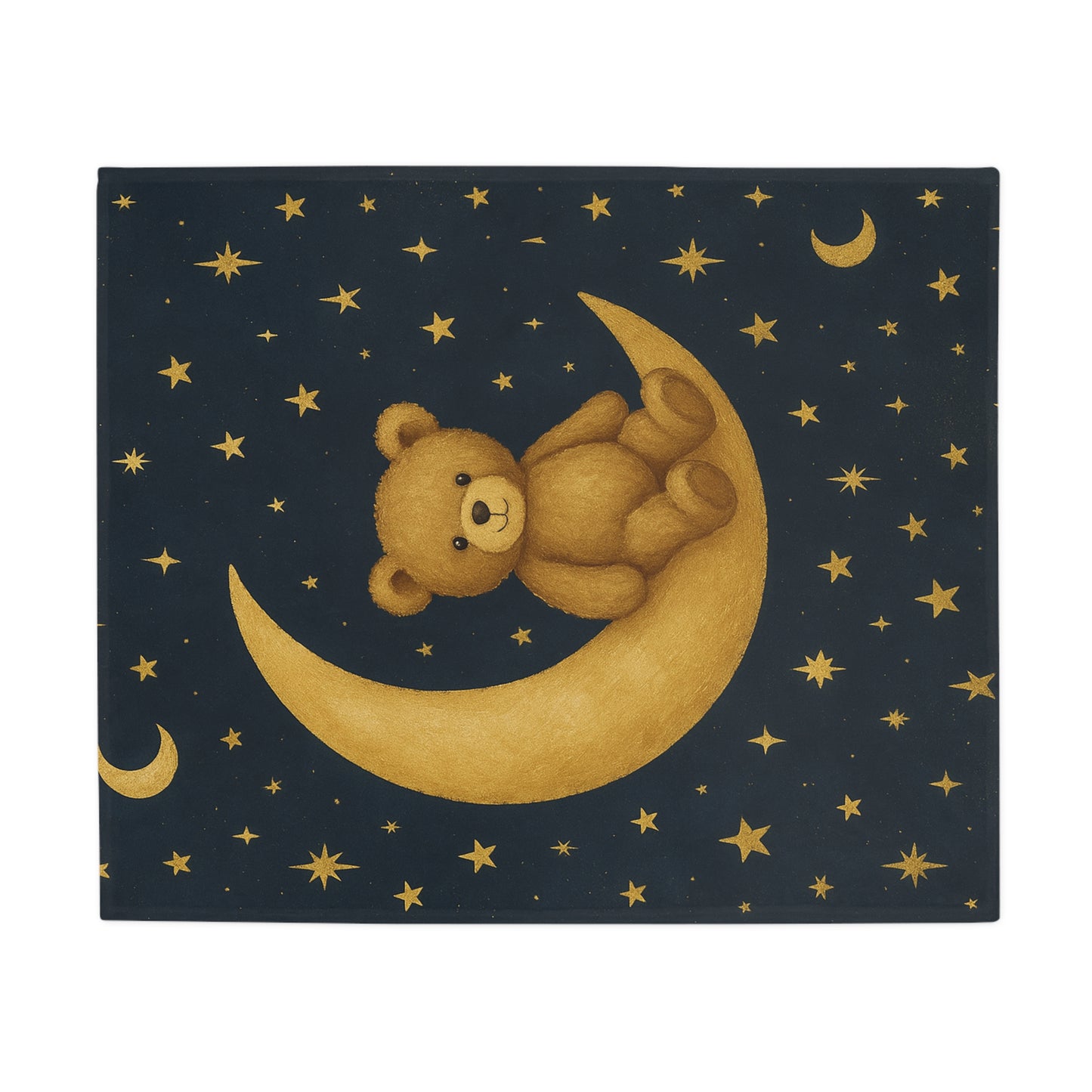 Manta de felpa aterciopelada "A la Luna" — Sueños celestiales-Manta para bebé de noche estrellada y acogedora