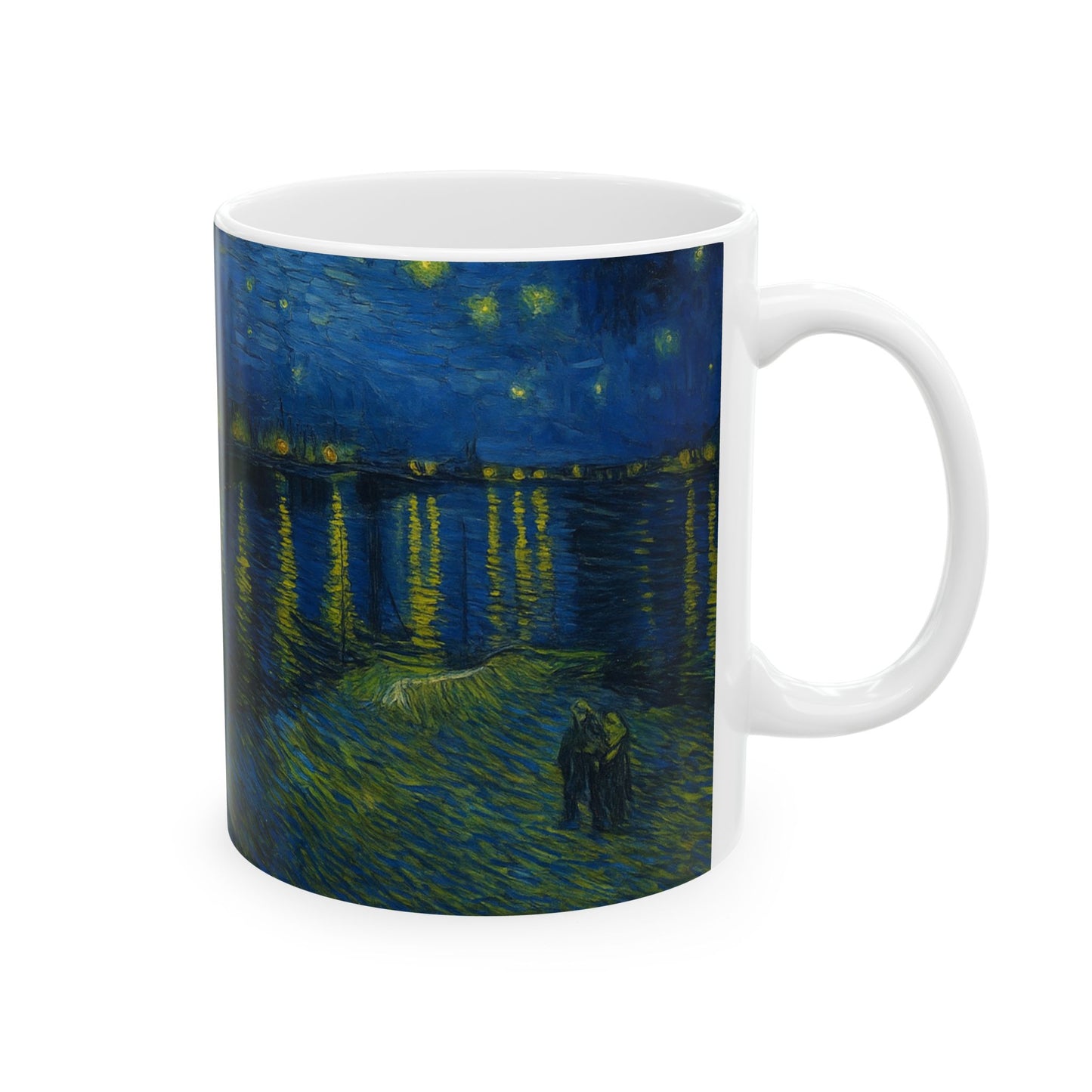 Taza de Cerámica Van Gogh Paisaje 4 - Ecos de los Maestros - Taza de Café Prado Sereno y Cielo (325 ml, 444 ml)