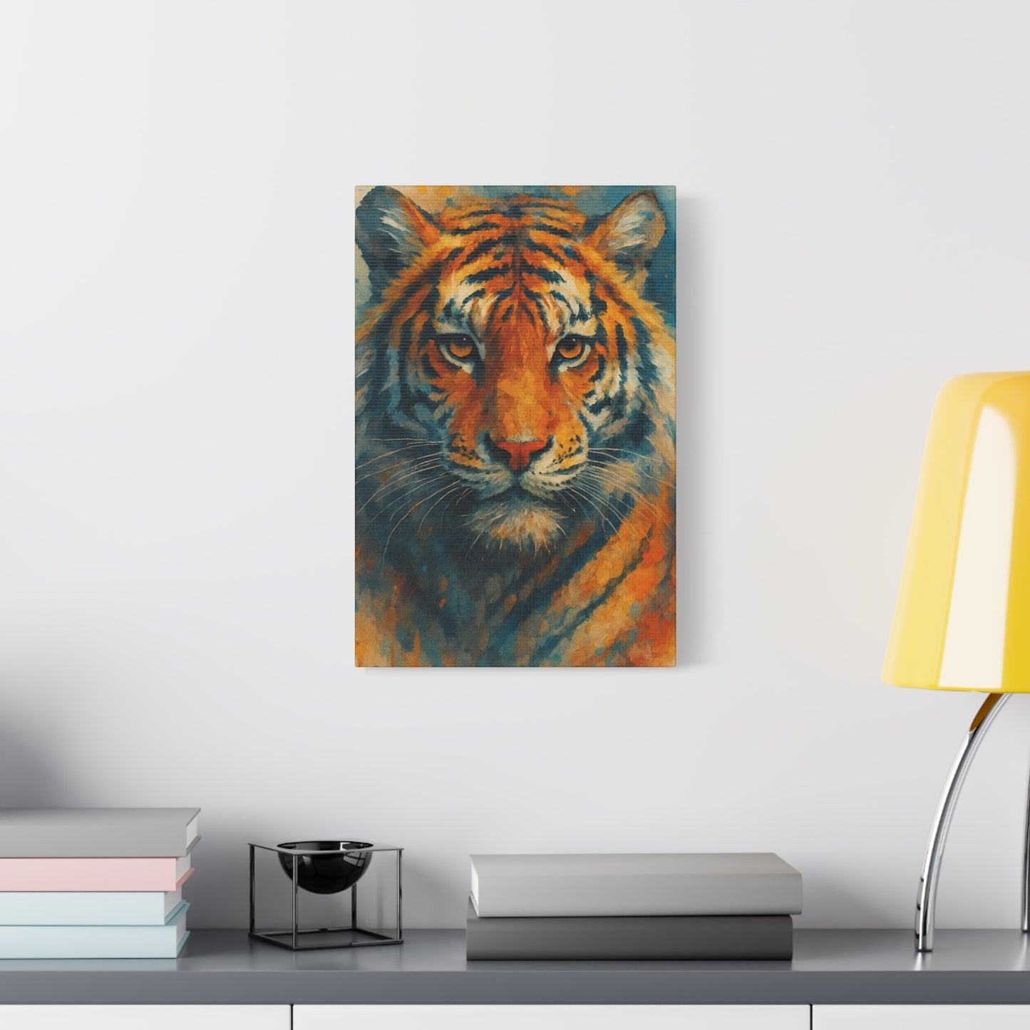 Tiger Portrait Matte Canvas Print — Bold Wildlife Wall Art, Stretched 1.25"