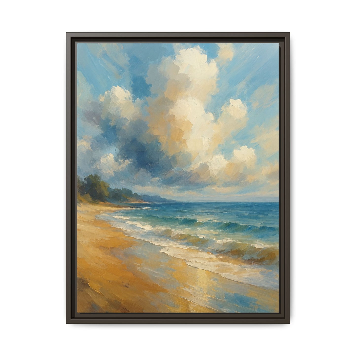 Morning Tide-Coastal Harmony Collection--Framed Seascape Canvas Wall Art