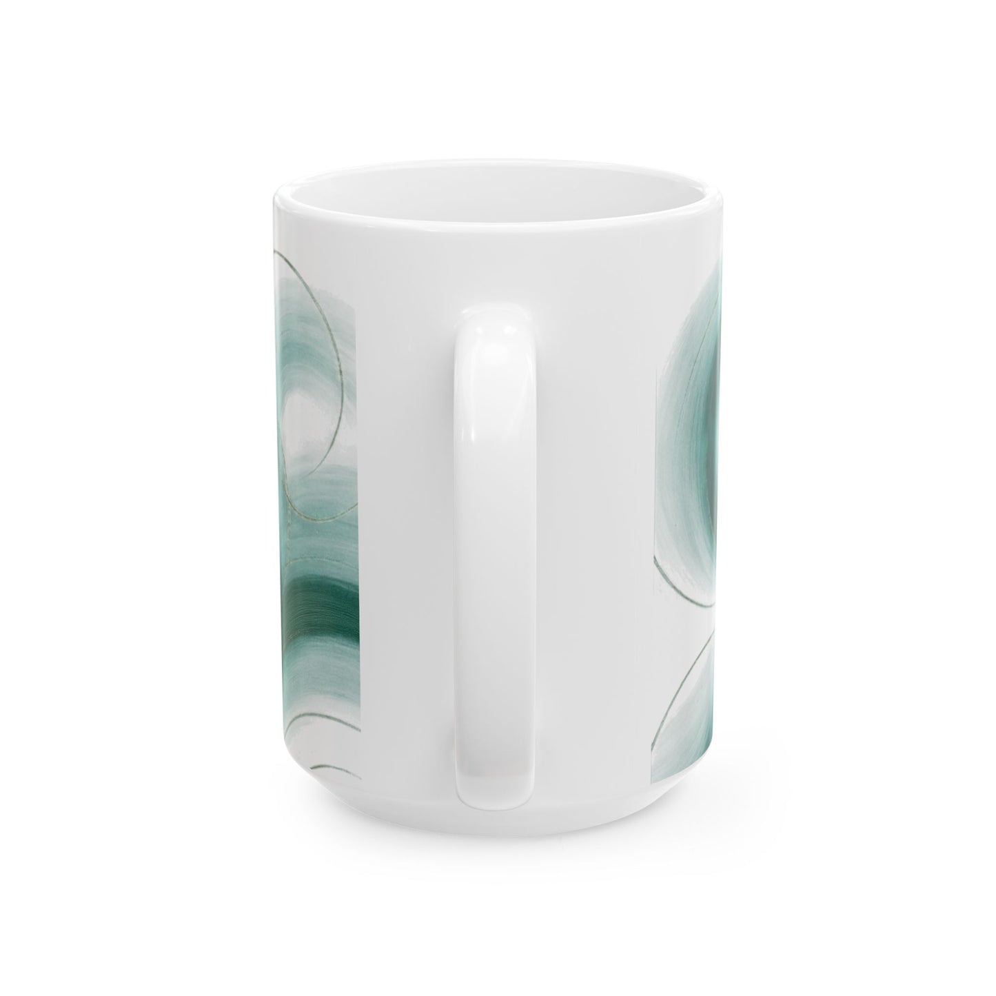 Bruma Marina, Colección Alma 3 — Taza de café con remolino abstracto (325 ml y 445 ml)
