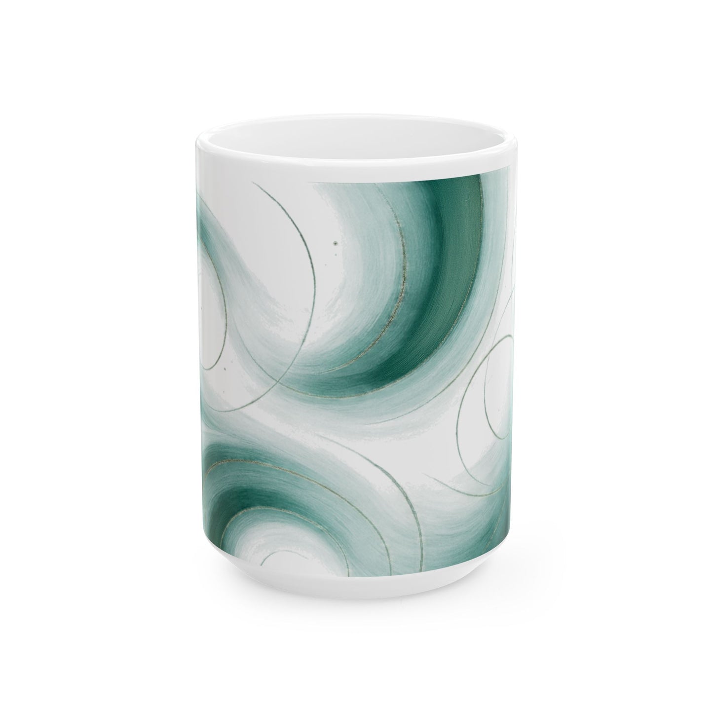Bruma Marina, Colección Alma 3 — Taza de café con remolino abstracto (325 ml y 445 ml)