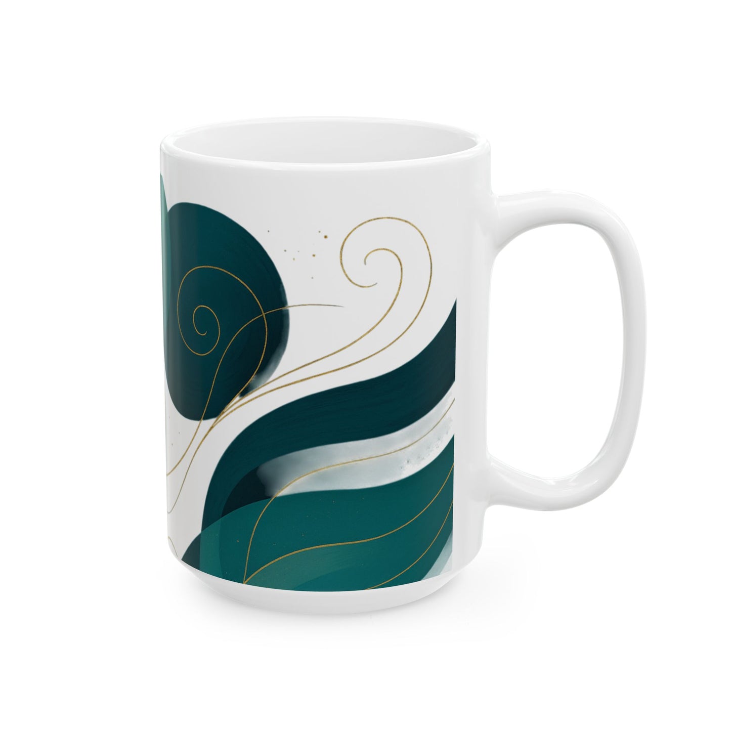 Ocean Mist 4- Colección Soulful-Taza de café con remolino abstracto (325 ml y 444 ml)