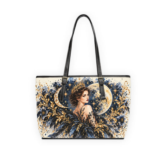 Queen of the Night PU Shoulder Bag | Celestial Portrait Art