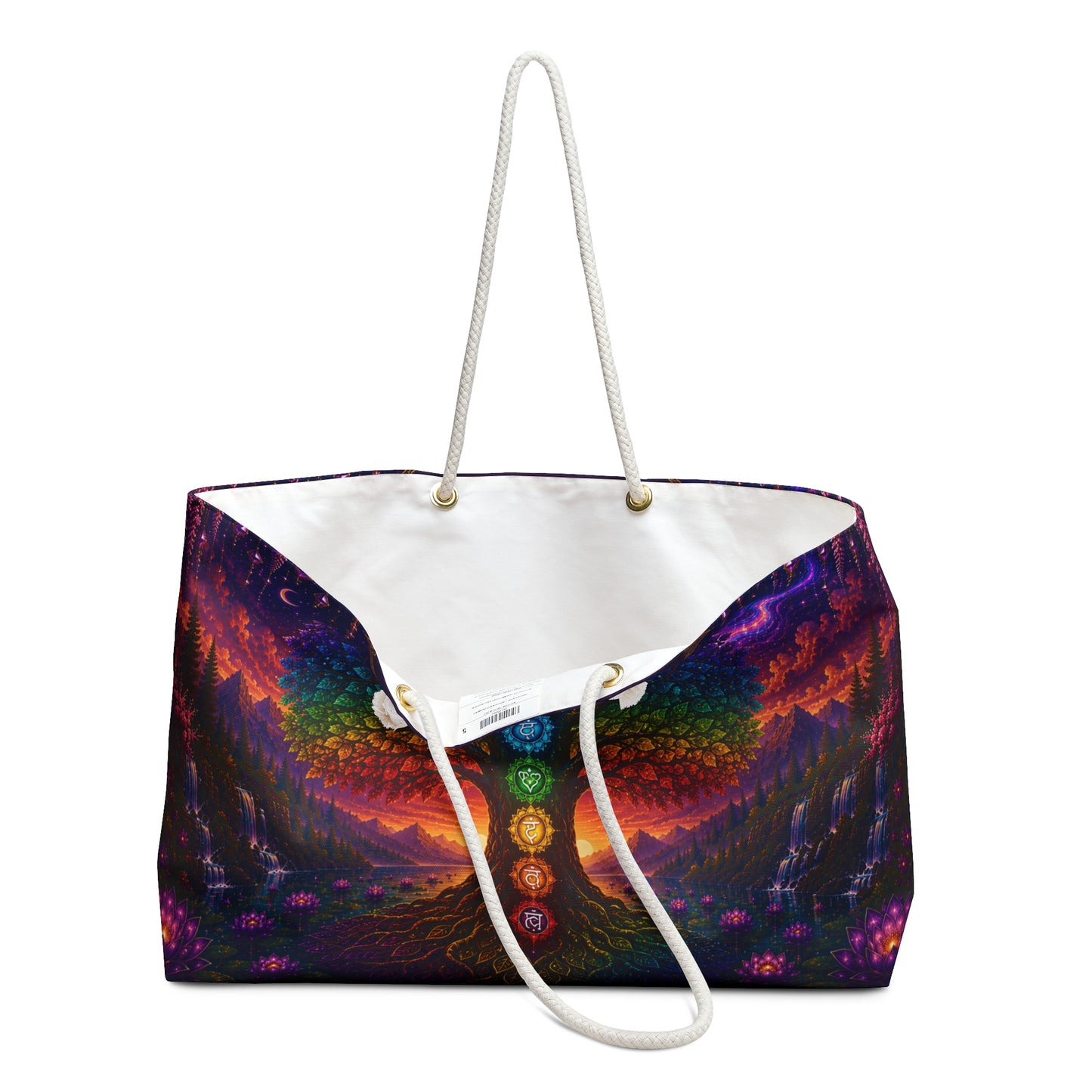 Chakra Tree of Life -Weekender Bag — Psychedelic Rainbow Yoga Travel Tote