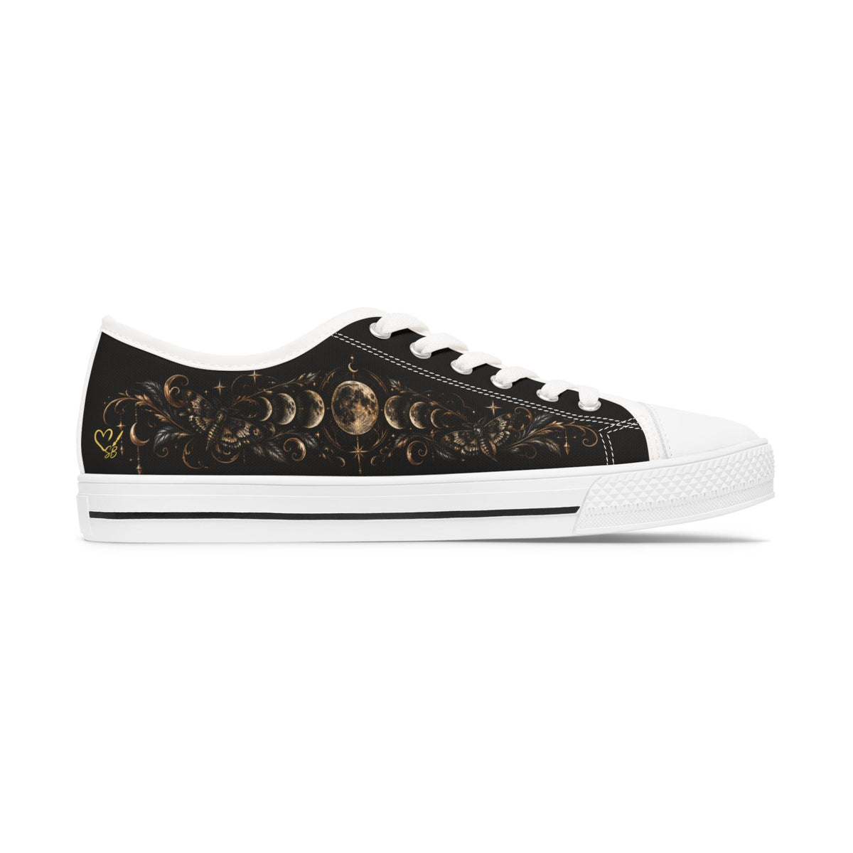 Low Top Sneakers — Gothic Celestial Lunar Pattern