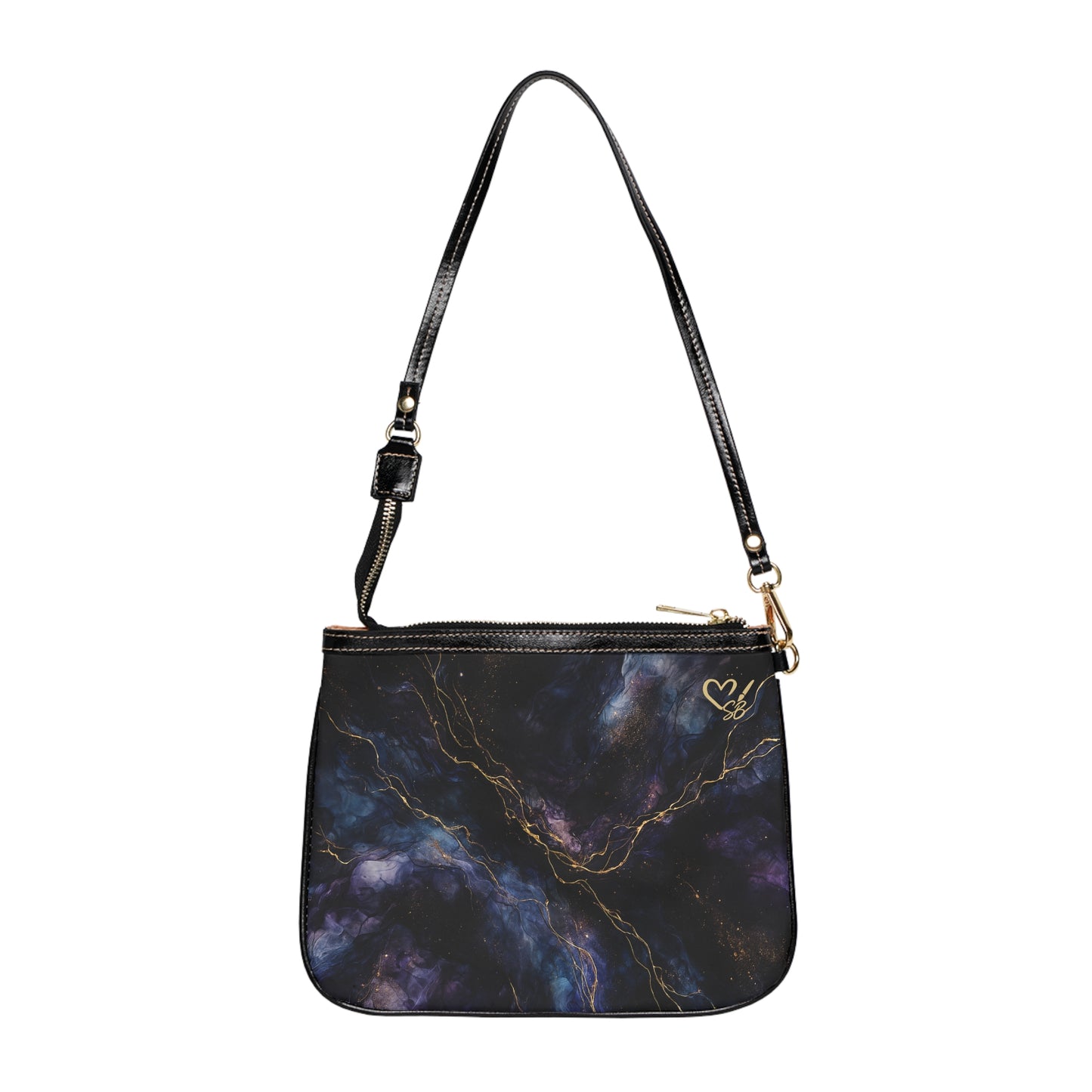 Colección Onyx-2025 Artisan Luxe-Bolso de hombro pequeño — Cartera de noche con vetas doradas
