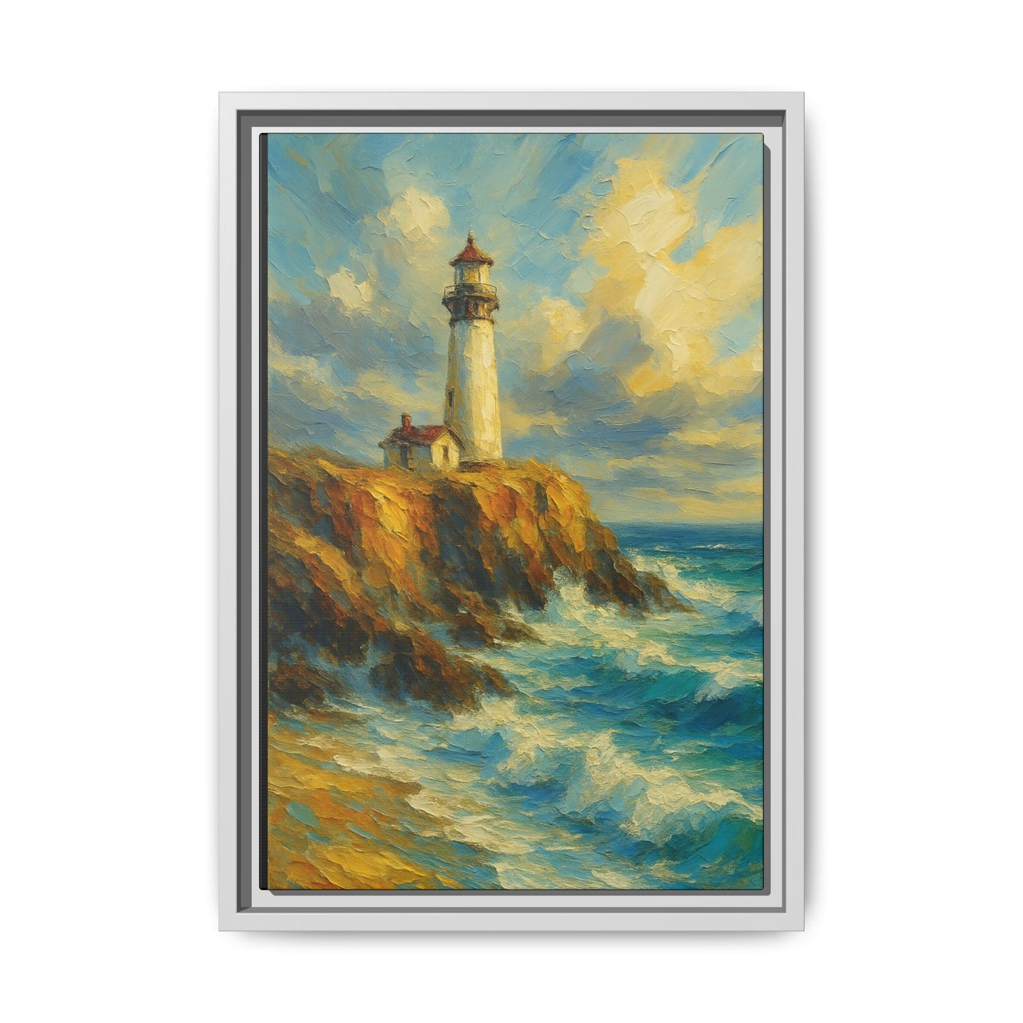 Lighthouse-Coastal Harmony Colldection-Framed Matte Canvas Print
