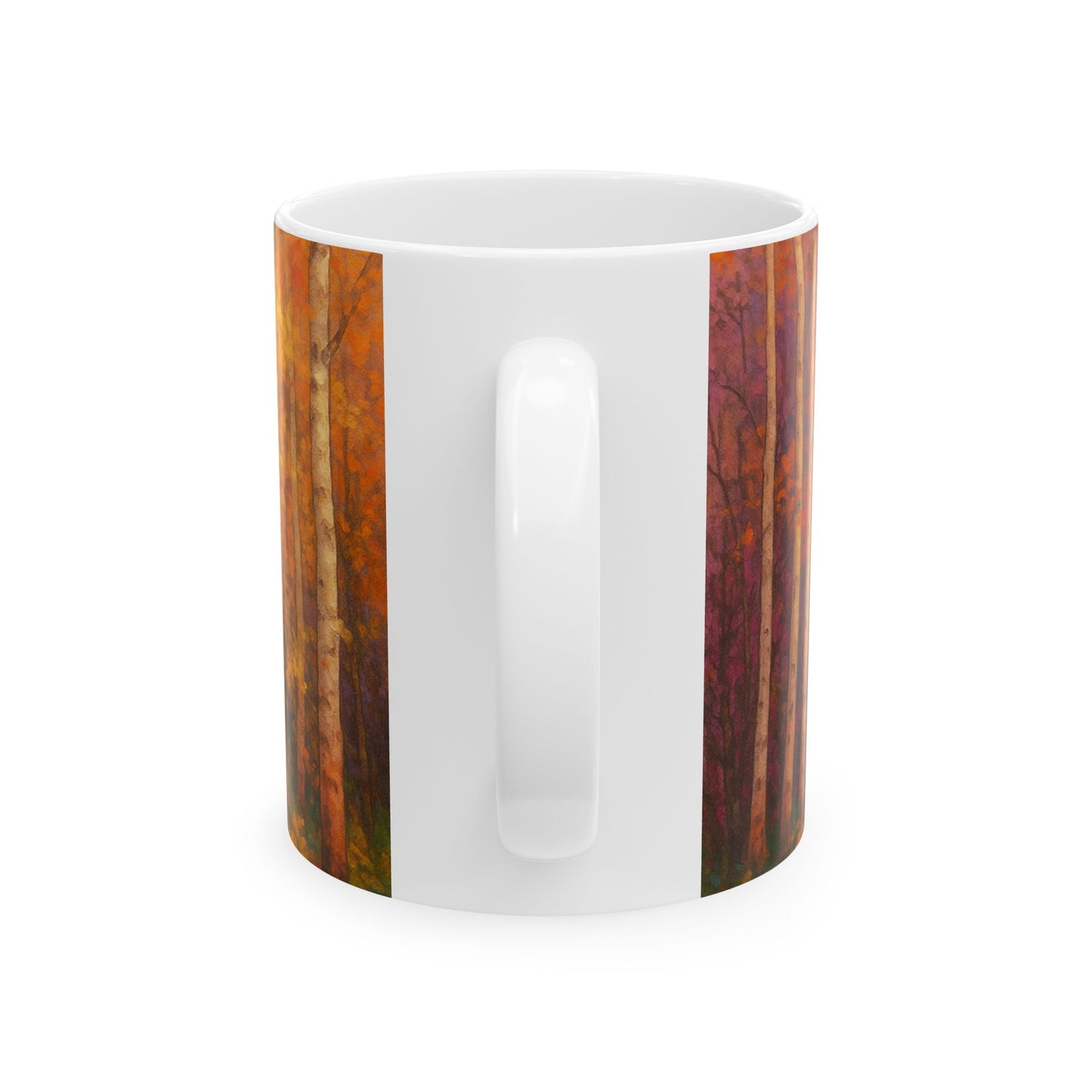 Taza de Cerámica Bosque Otoñal - Colección Ecos de los Maestros - Taza de Café Acogedora para Amantes de la Naturaleza