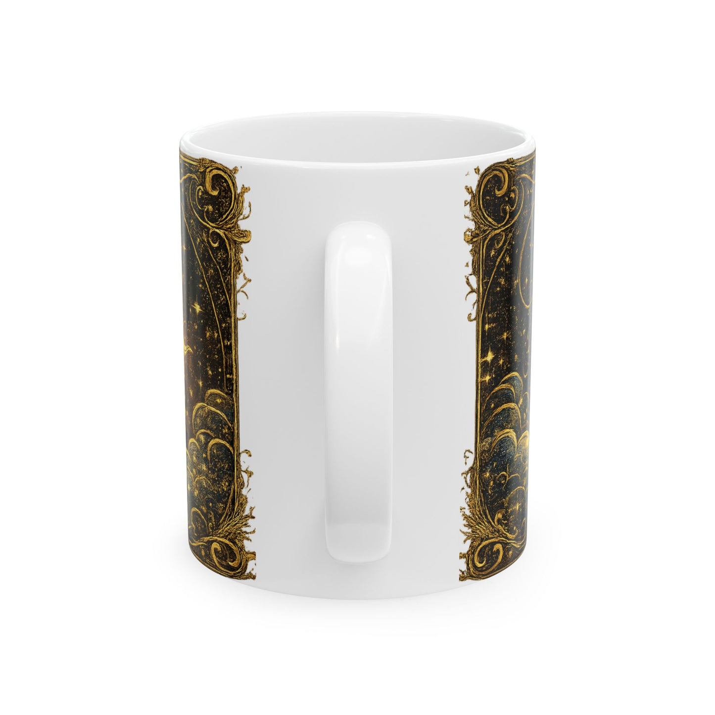 Sun & Moon White Ceramic Mug — Vintage Celestial Astrology Coffee Cup (11oz/15oz)