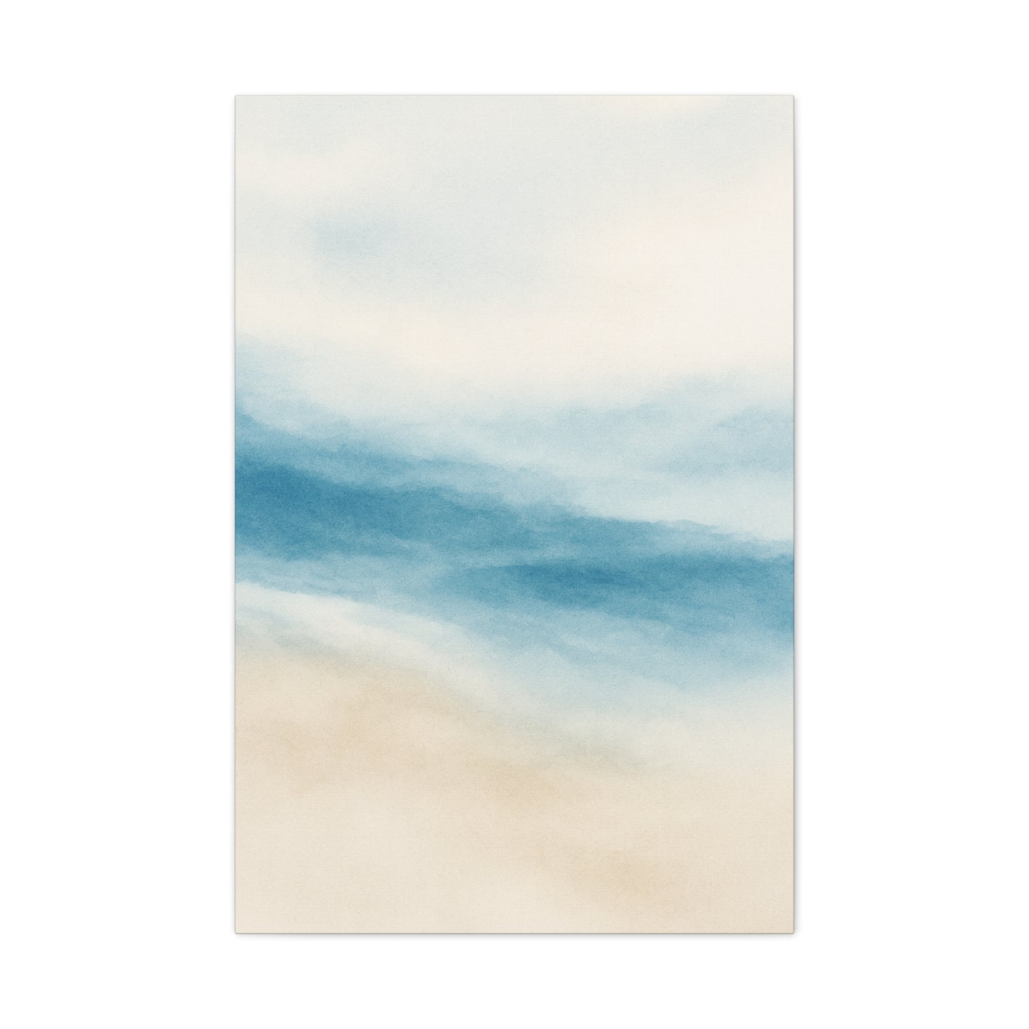 Lienzo decorativo de pared en acuarela azul Océano 2 - Acabado mate estirado