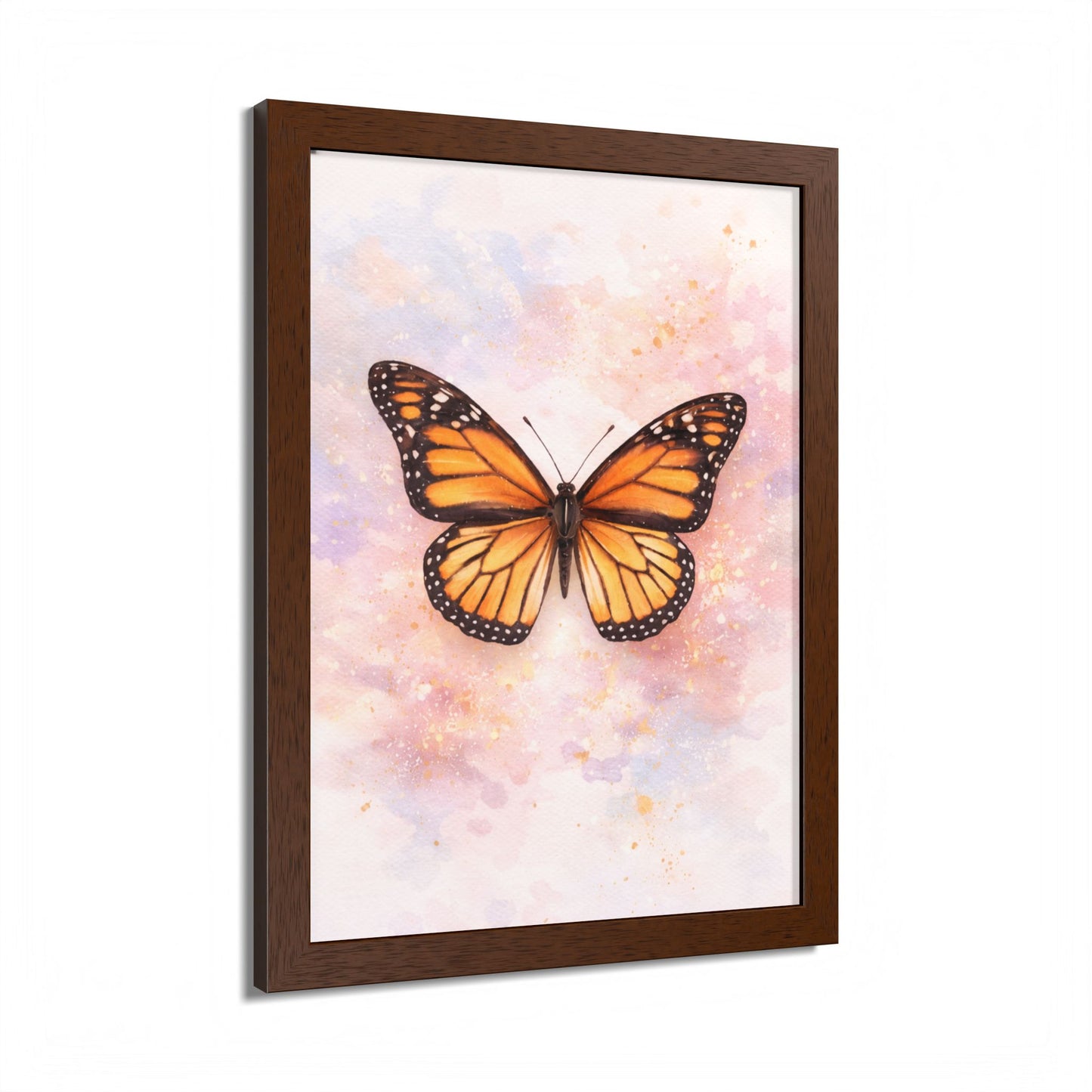 Póster enmarcado Mariposa Monarca — Arte de pared en acuarela para habitación de bebé y dormitorio