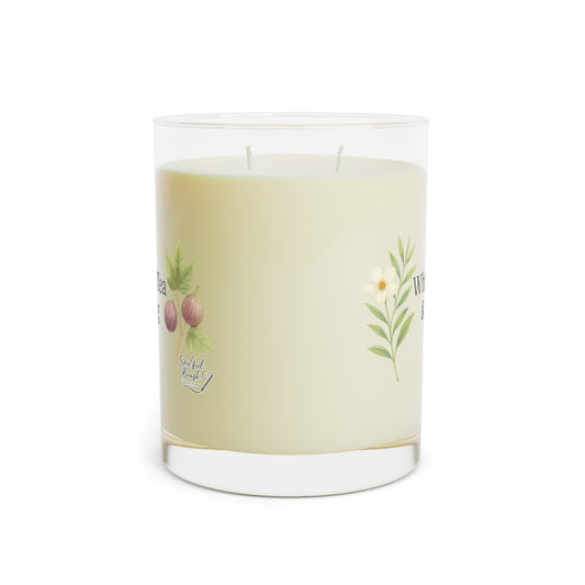 Botanical Floral Soy Candle – White Tea and Fig, 11oz