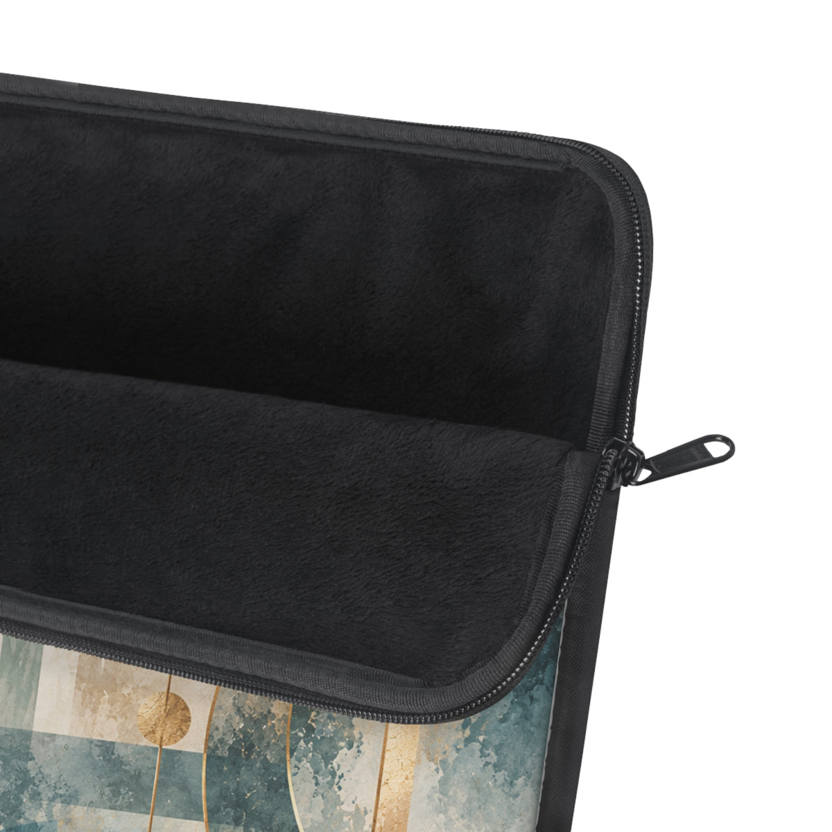 Abstract Geometric Laptop Sleeve — Blue & Gold Modern Art