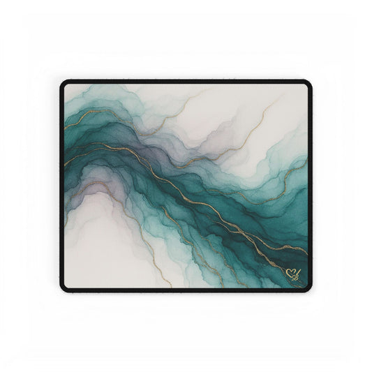 Waters Edge — Elegant Watercolor Desk Mat for Home Office