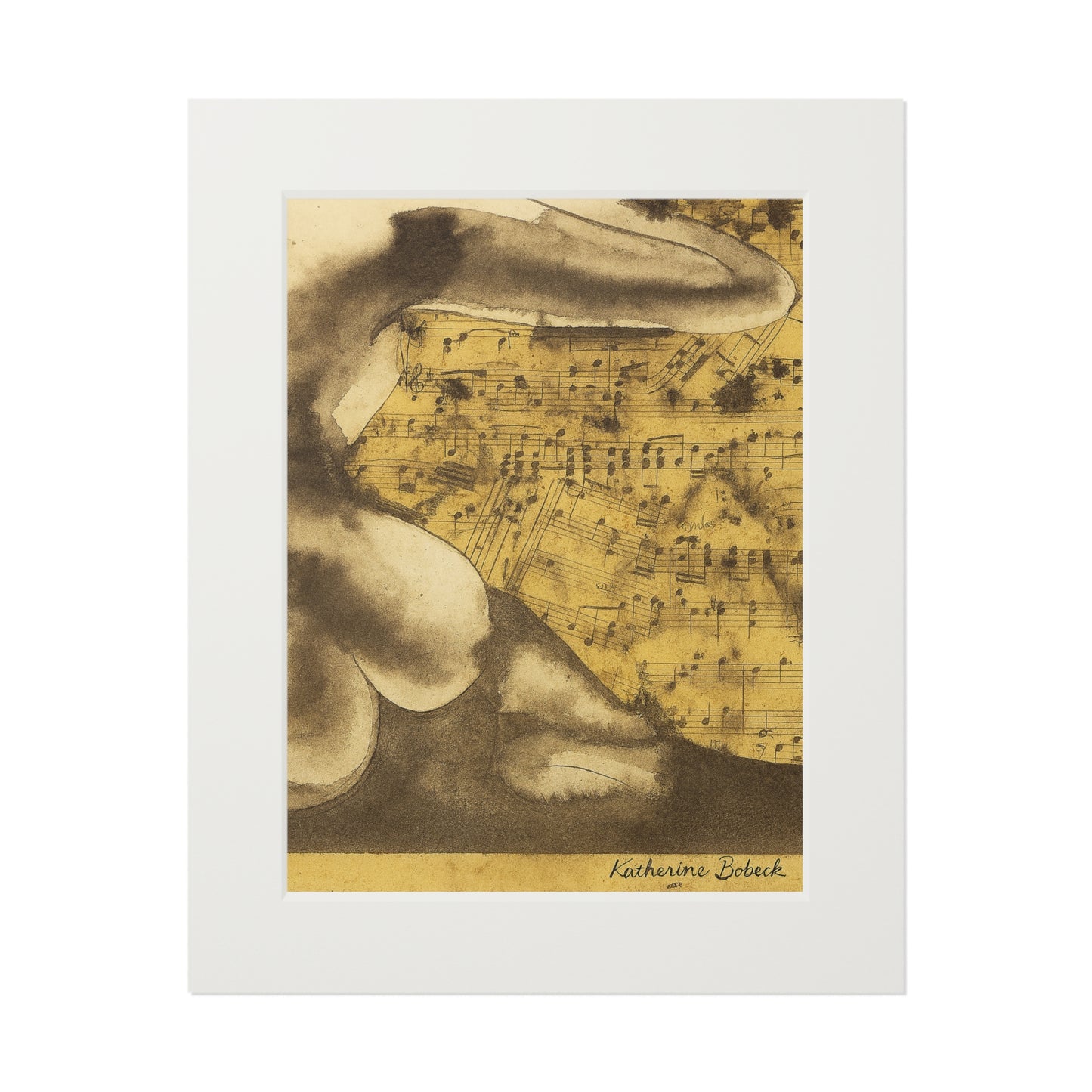 Rose Garden-Artistic Collection-Elegant Musical Fine Art Print with Passepartout Frame