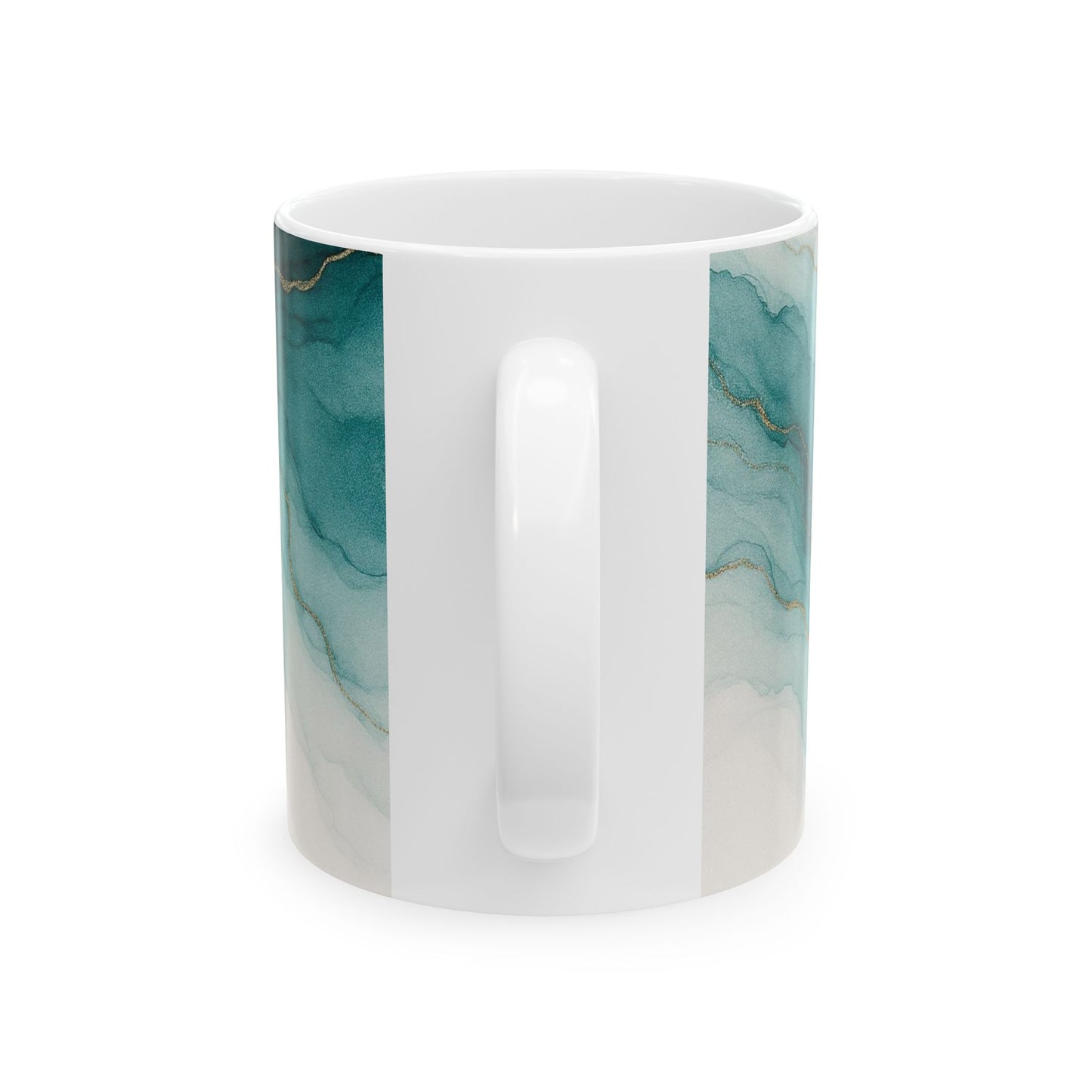 Waters Edge - Colección Abstracta, Elegante Taza Abstracta de Tinta Acrílica, Taza de Café, Taza de Té, Regalo para Ella, Decoración del Hogar, Taza de Oficina, Diseño Minimalista, Obra de Arte Única