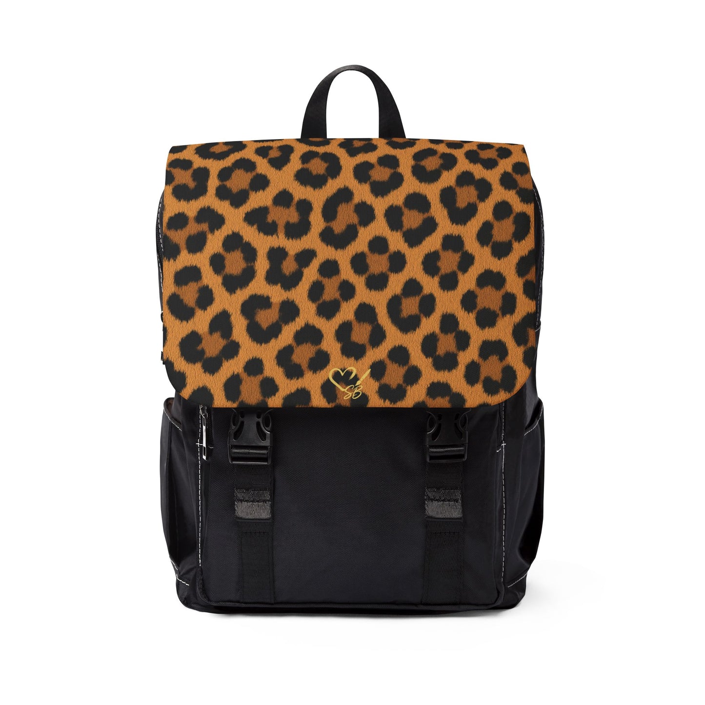 Mochila informal unisex con estampado de leopardo para el hombro