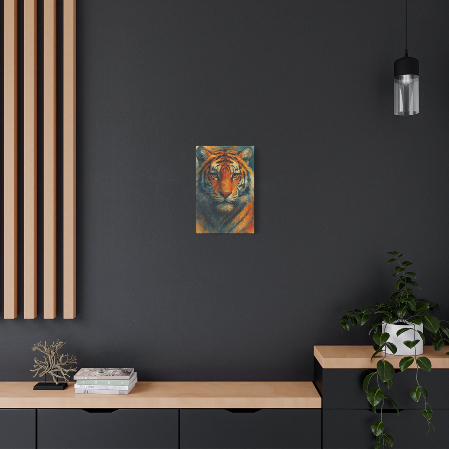 Tiger Portrait Matte Canvas Print — Bold Wildlife Wall Art, Stretched 1.25"
