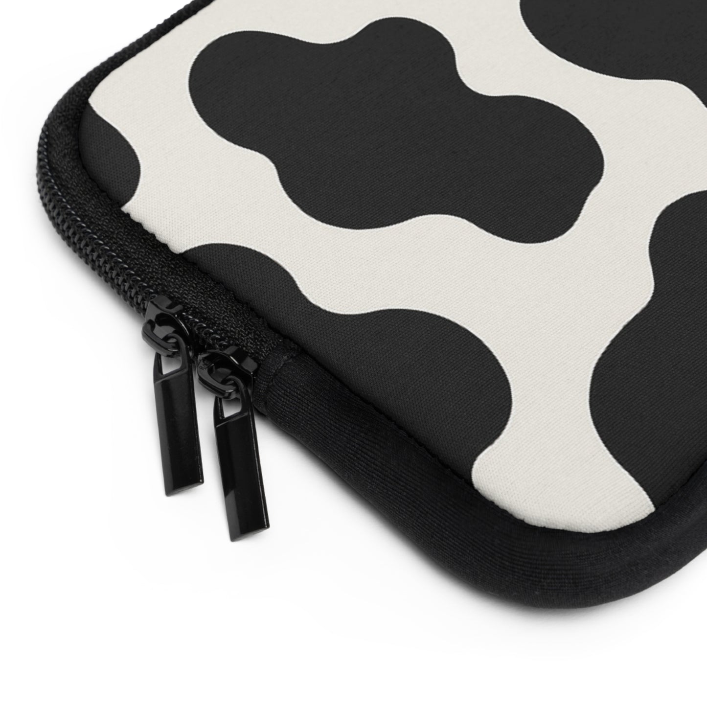 Funda para portátil con estampado de vaca - Estuche protector de neopreno en blanco y negro