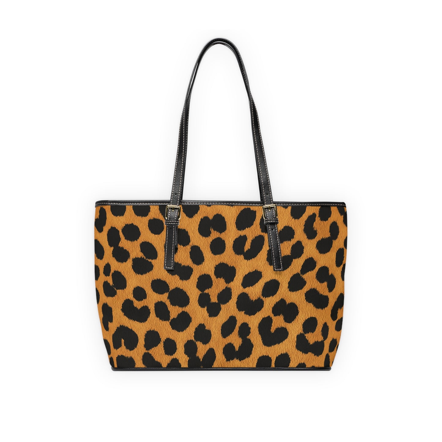 Bolso de hombro de cuero sintético con estampado de guepardo