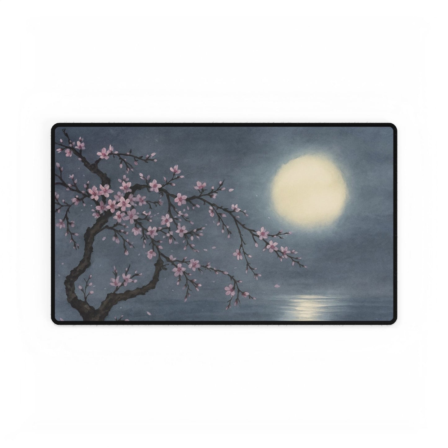 Cherry Blossom and Moon — Echoes of the Masters — Desk Mat for Home & Office