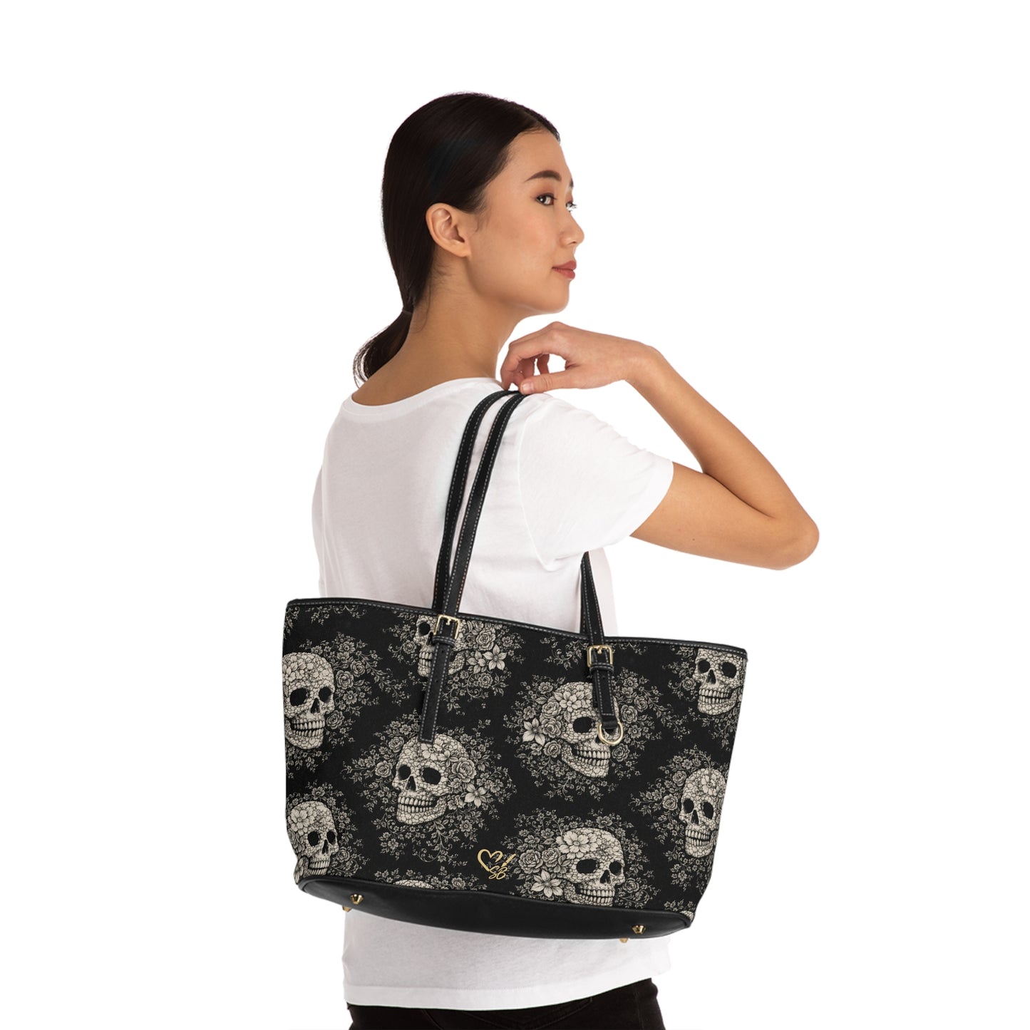 Bolso tote de cuero PU Requiem Bloom - Bolso de hombro gótico