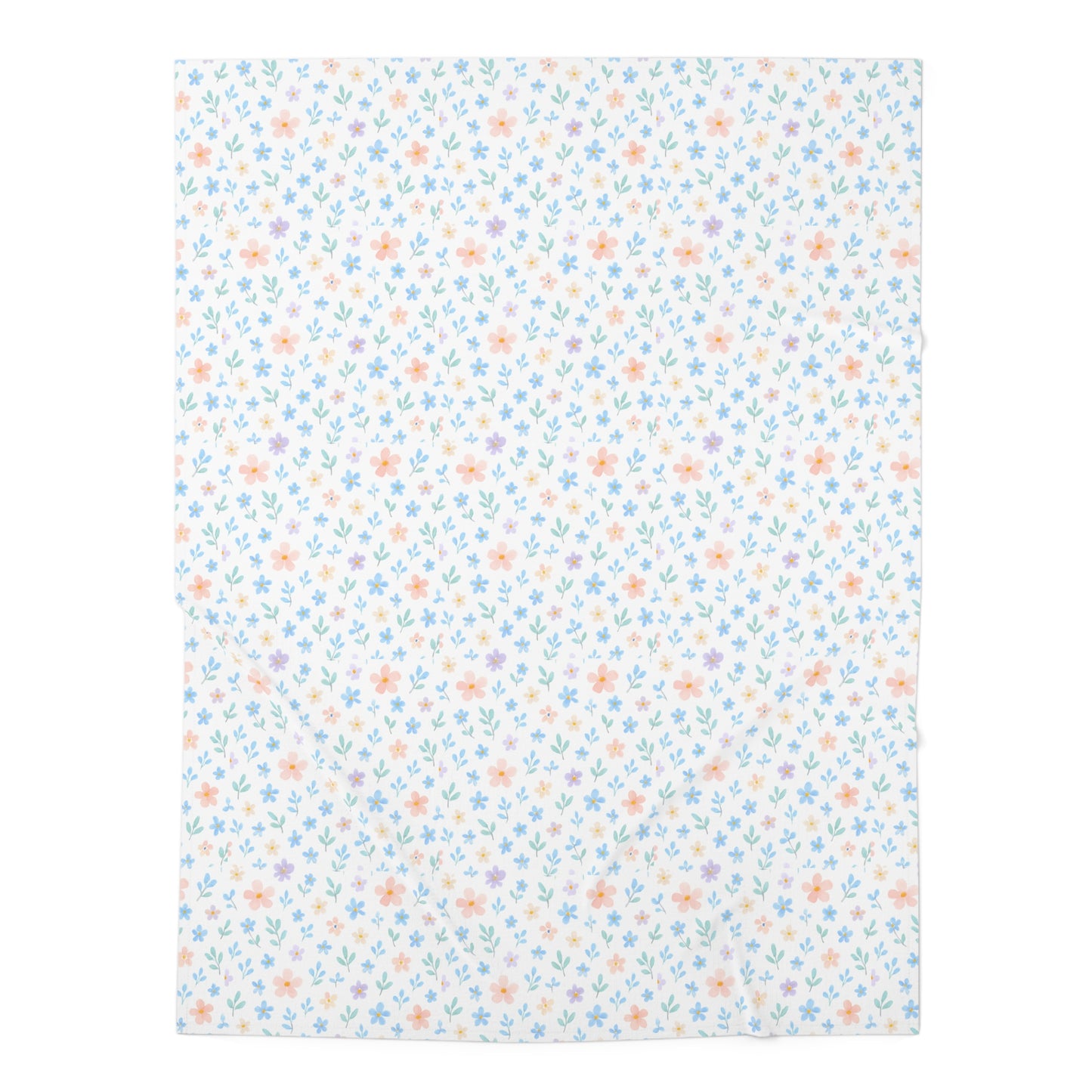 Floral Baby Swaddle Blanket — Soft Pastel Flowers Newborn Wrap