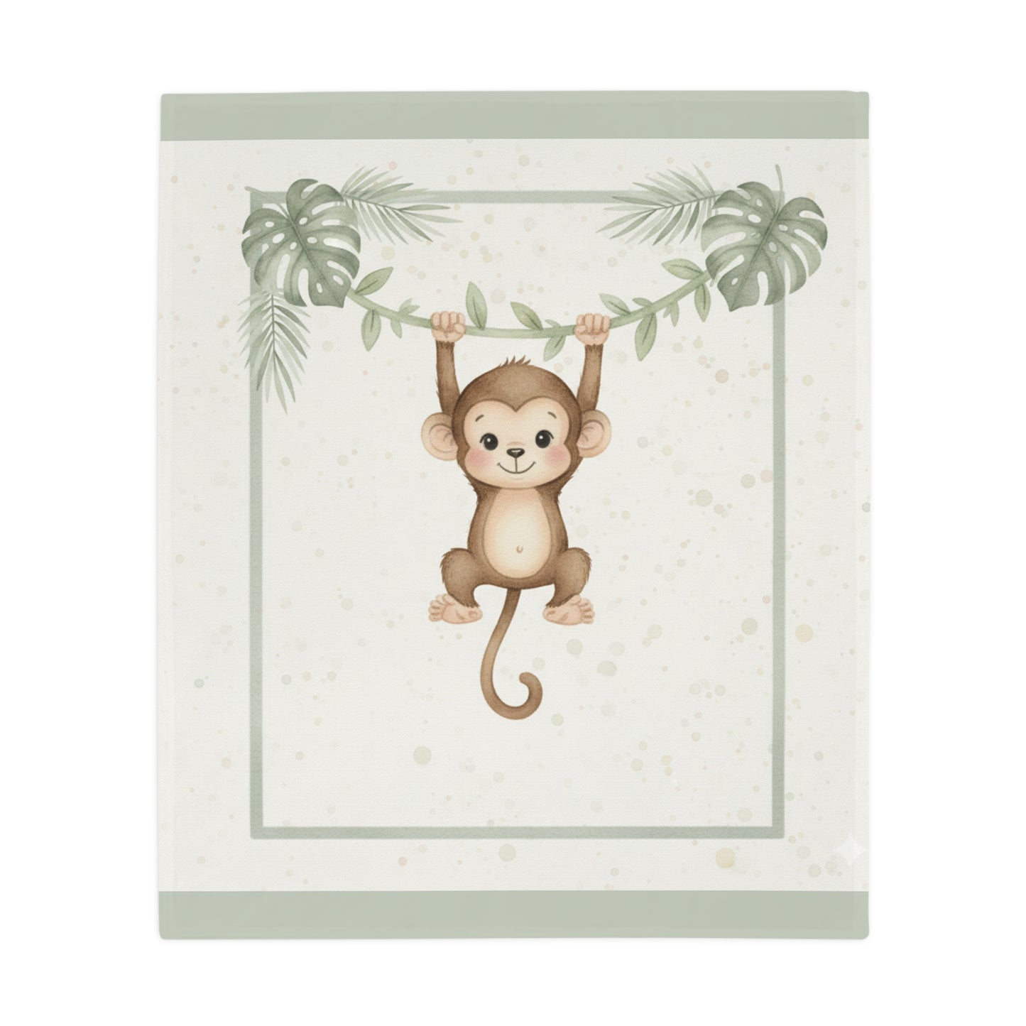 Baby Monkey  2- Baby Safari Plush Blanket -Coordinates with Baby Safari nursery items Baby