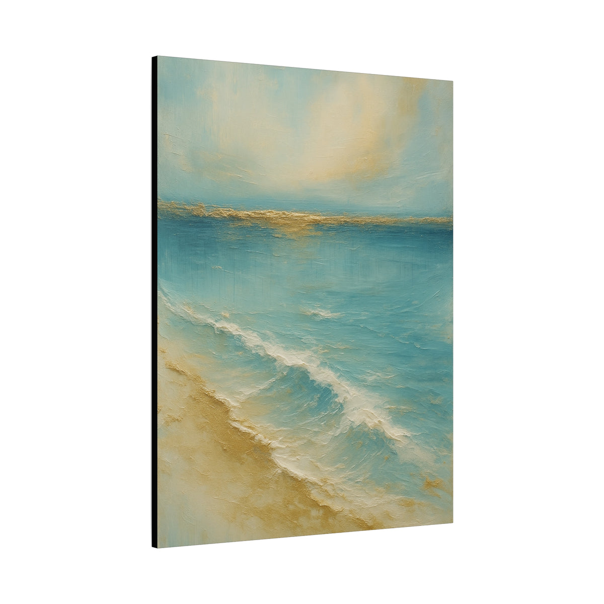 Golden Horizon — Gold Coast Collection — Matte Canvas Wall Art — Ocean Beach Landscape, Stretched 1.25"