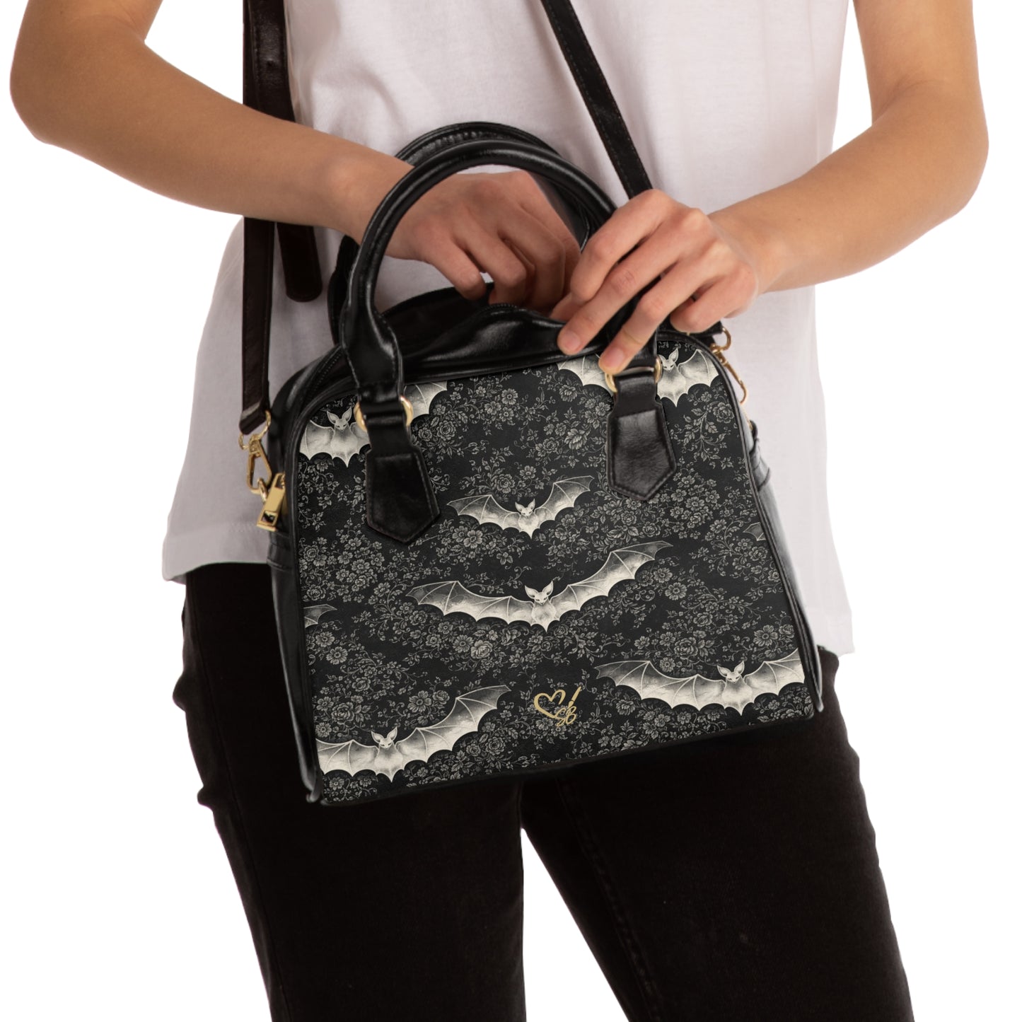 Bolso de hombro Eclipse Noir — Bolso de noche vintage inspirado en vampiros
