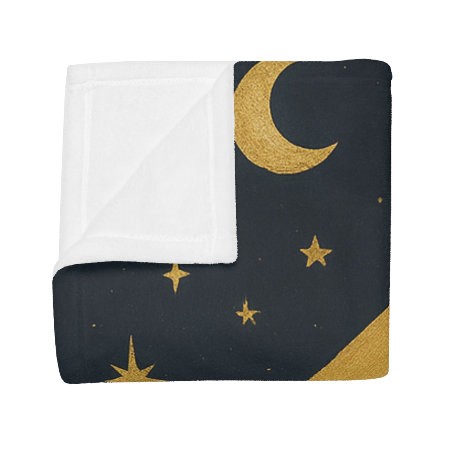 Manta de felpa aterciopelada "A la Luna" — Sueños celestiales-Manta para bebé de noche estrellada y acogedora