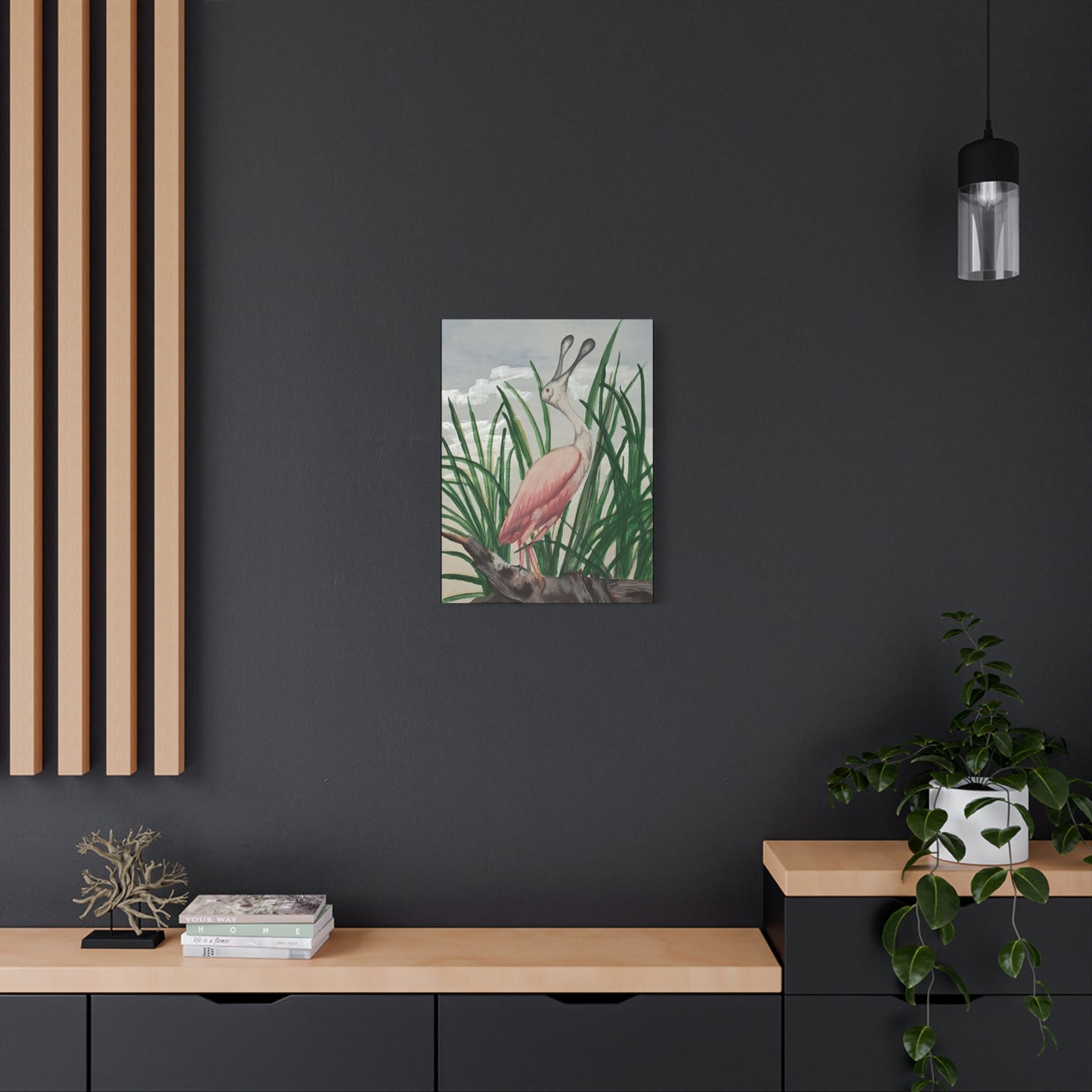 Florida Crane-Canvas Art Print, watercolor