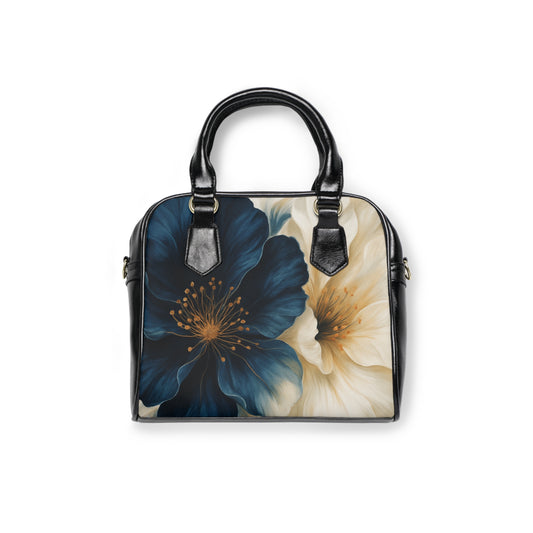 Stella Midnight Bloom | Blue & Cream Floral Shoulder Handbag