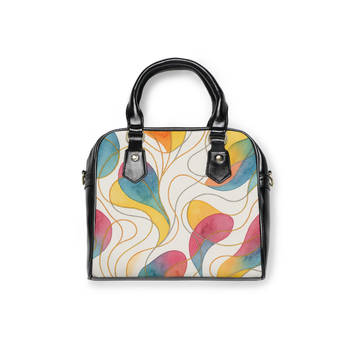 Retro Watercolor Swirl Shoulder Handbag