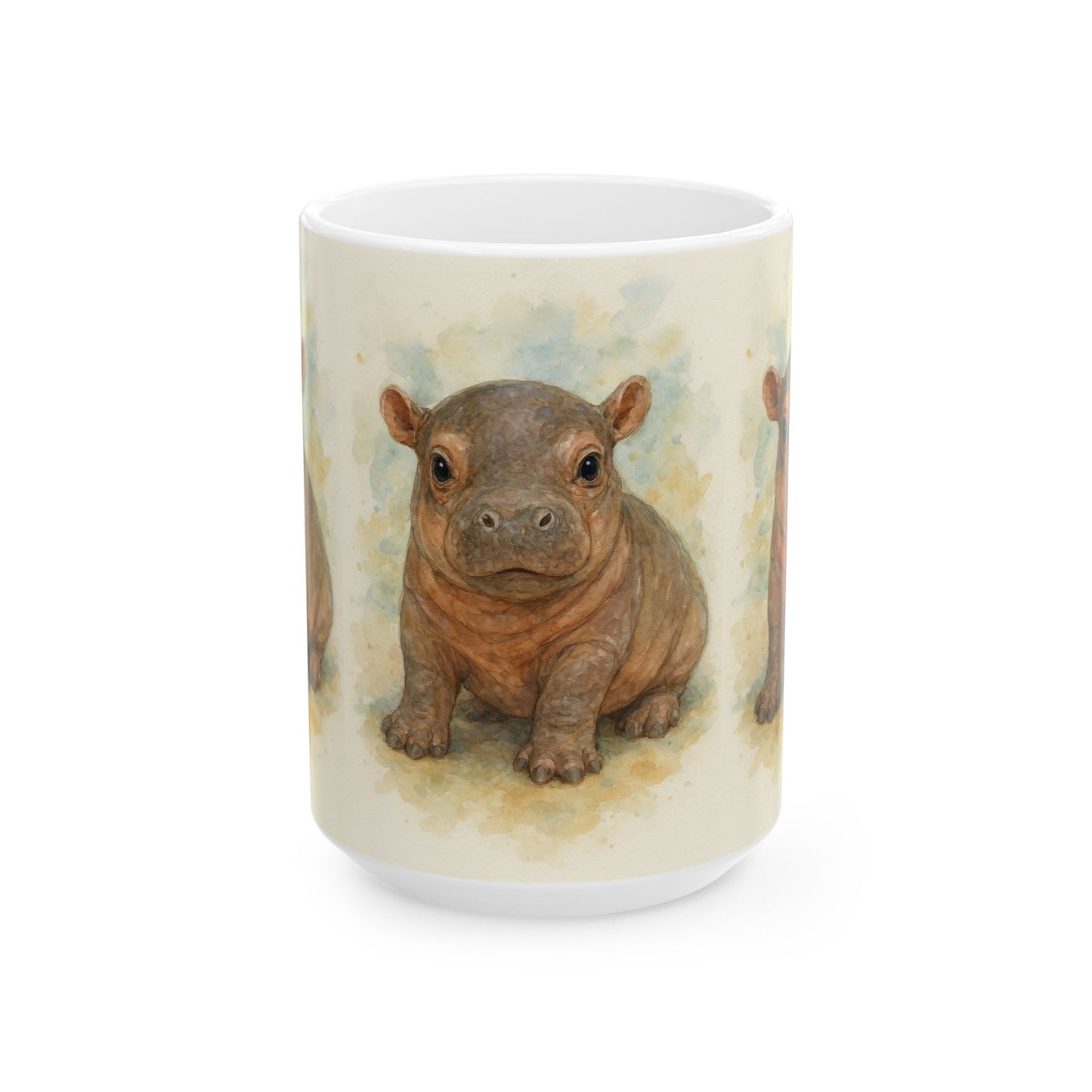 Baby Hippo Accent Coffee Mug, Animal Lover Gift, Unique Ceramic Mug, Coffee Cup for Birthdays, Home Decor, Cute Gifts