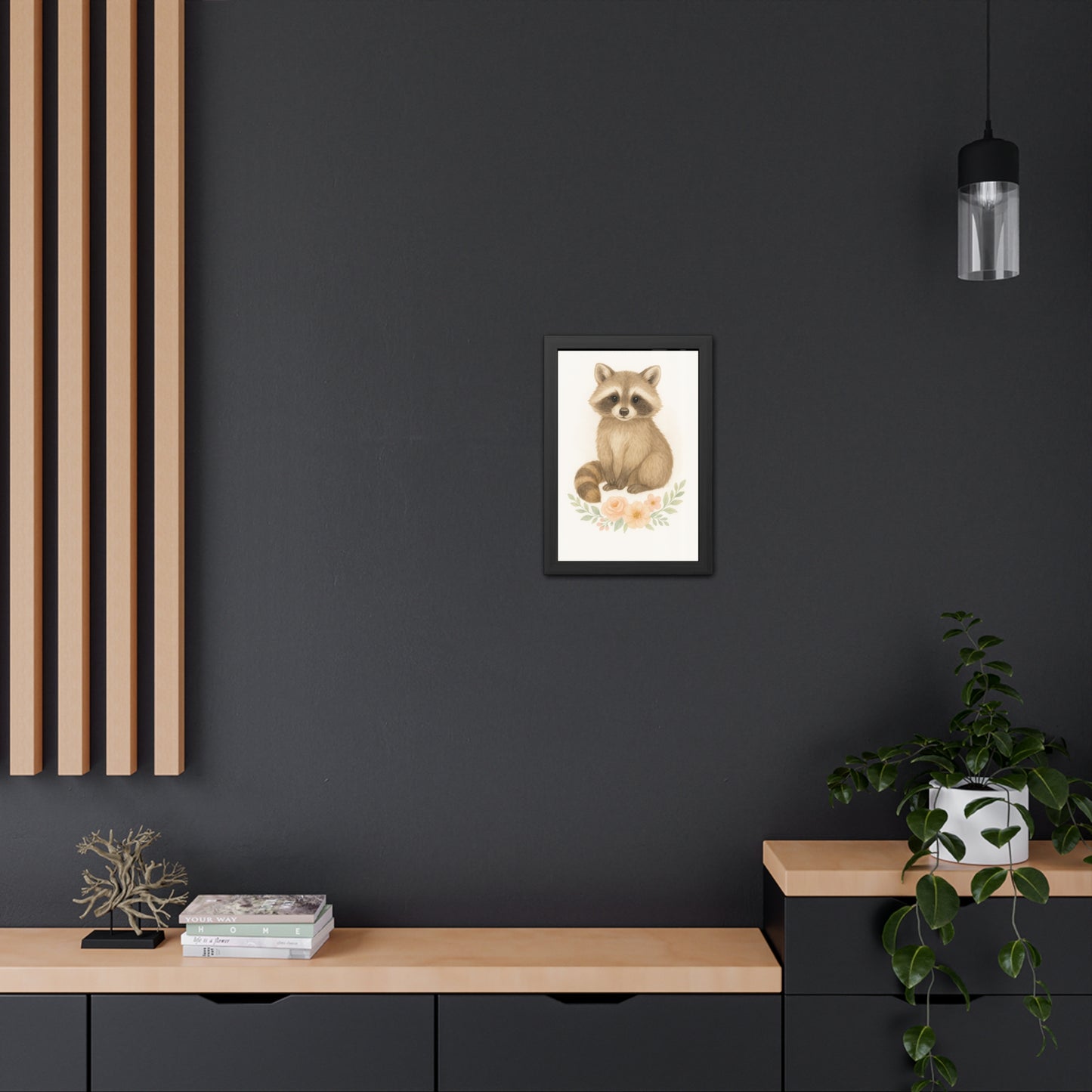 Racoon-Woodland Friends Country Chic Framed Poster