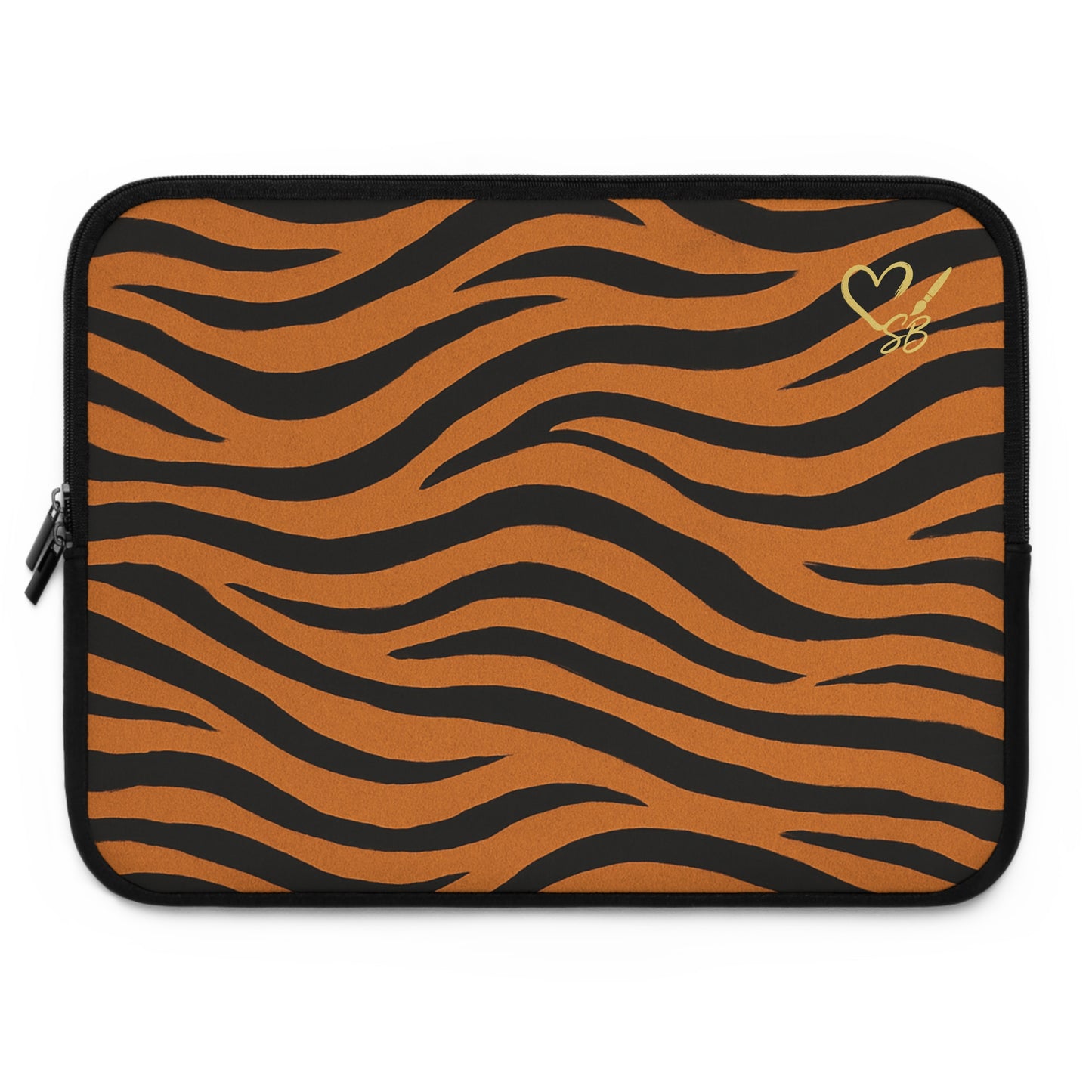 Funda para portátil con estampado de rayas de tigre – Estuche protector con estampado animal naranja y negro