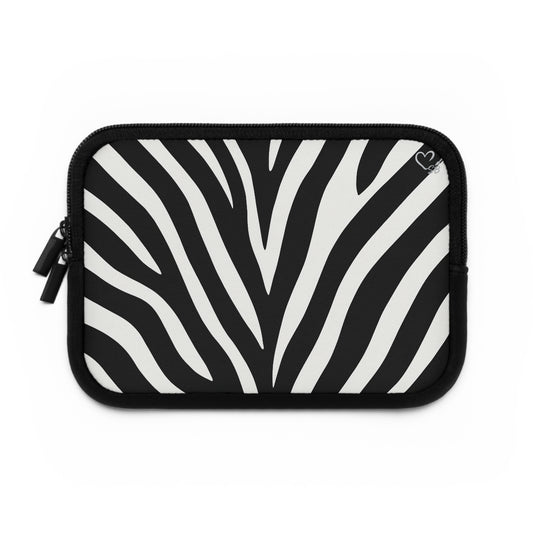 Zebra Stripe Laptop Sleeve — Black & White Protective Case
