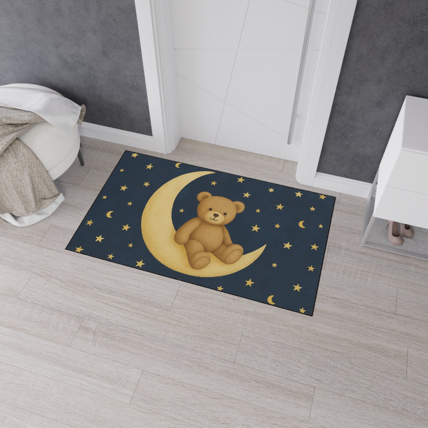 A la Luna – Alfombrilla resistente para suelo Starfield | Alfombra de juego y guardería Celestial