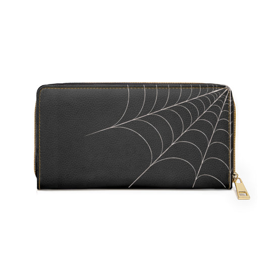 Drift- Spider Web Zipper Wallet — Black Gothic  Wallet