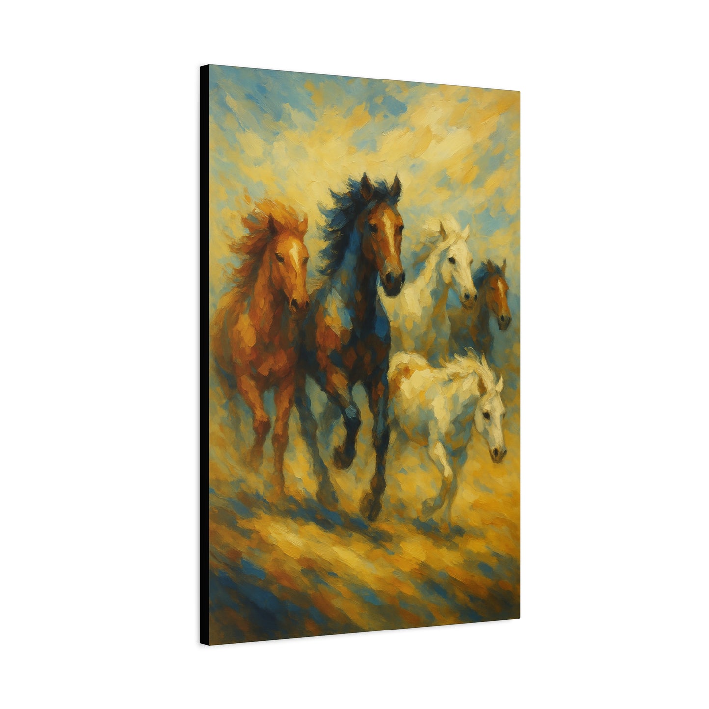 Galloping Wild Horses Matte Canvas Print — Stretched 1.25"