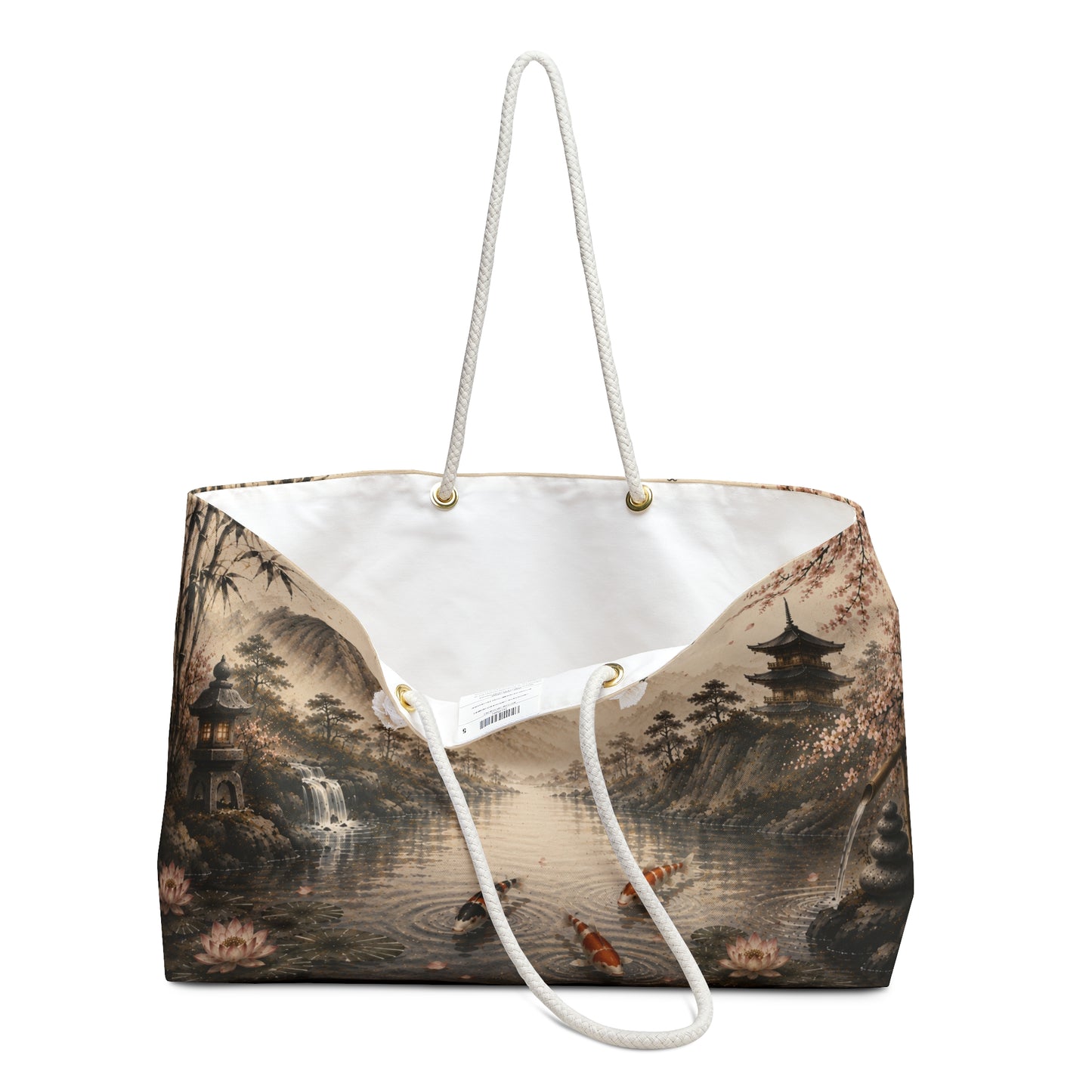 Koi Zen Weekender Bag — Japanese Landscape Travel Tote