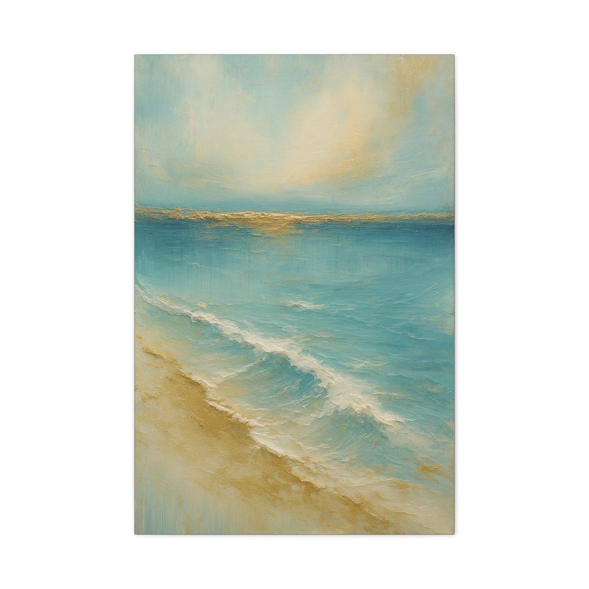 Golden Horizon — Gold Coast Collection — Matte Canvas Wall Art — Ocean Beach Landscape, Stretched 1.25"