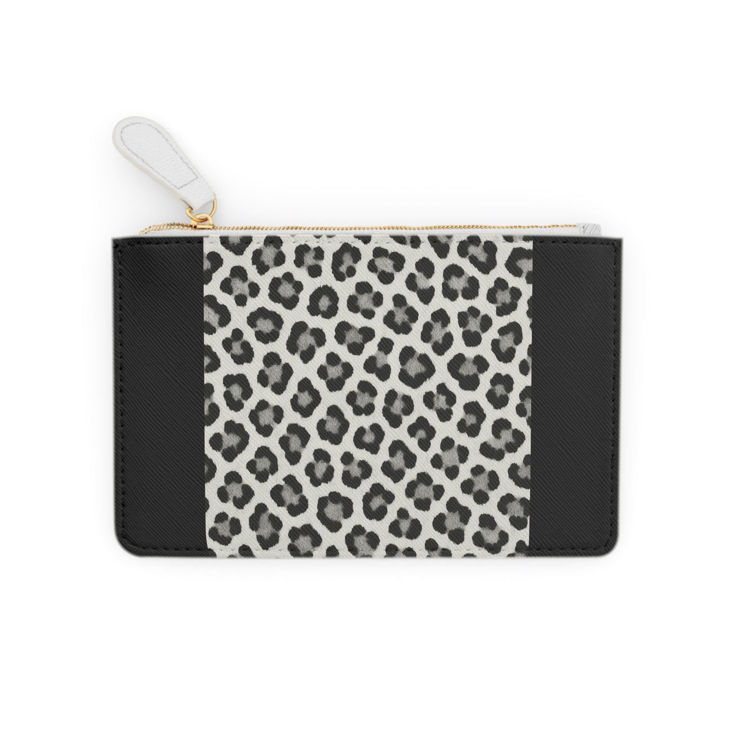 Snow Leopard -Mini Clutch Bag — Monochrome Leopard Print Wristlet