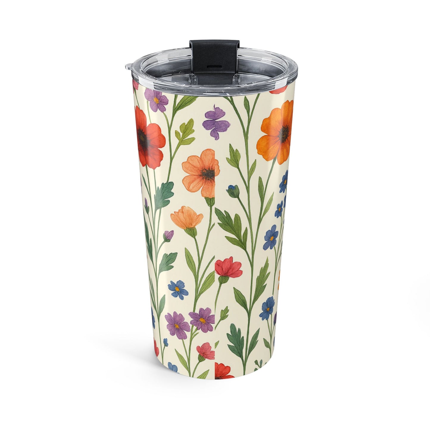 20oz Floral Tumbler - Colorful Wildflower Insulated Travel Cup