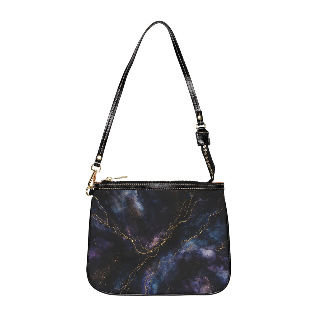 Colección Onyx-2025 Artisan Luxe-Bolso de hombro pequeño — Cartera de noche con vetas doradas
