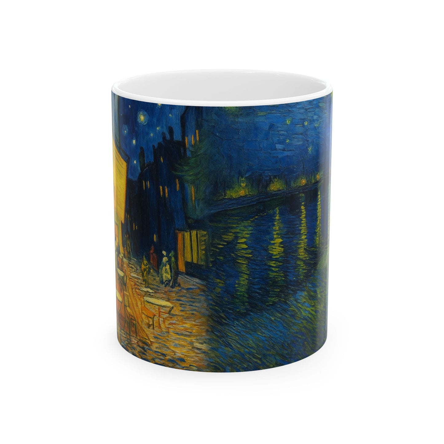 Taza de Cerámica Van Gogh Paisaje 4 - Ecos de los Maestros - Taza de Café Prado Sereno y Cielo (325 ml, 444 ml)